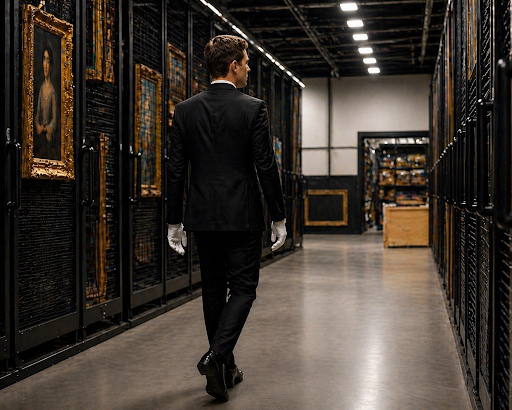 Fine art stored in Vidro Art Storage climate-controlled unit